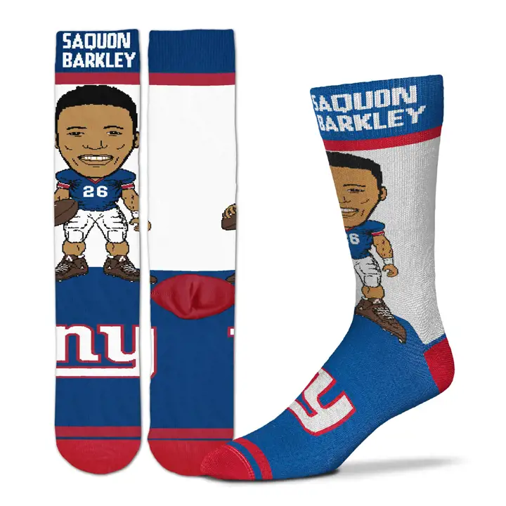 Giants NFL Hashtag chaussette joueur Saquon Barkley bleue