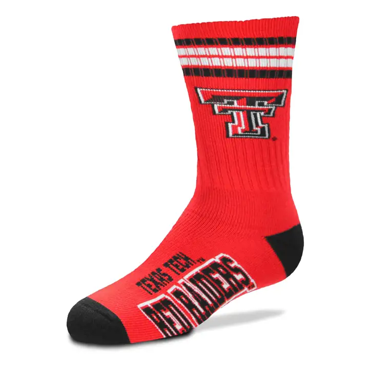YTH 4 rayures Deuce Crew Texas Tech Red Raiders noir
