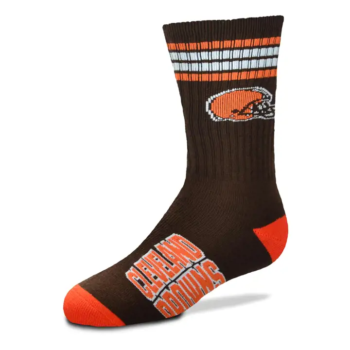Haut d'équipage YTH 4 rayures Deuce Cleveland Browns marron