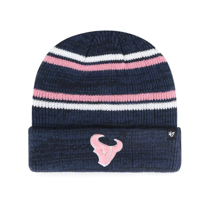 Houston Texans NFL Bonnet Tricoté Réversible Marine/Rose