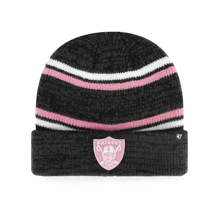 LAS VEGAS RAIDERS NFL Bonnet rayé chiné BLK/PNK