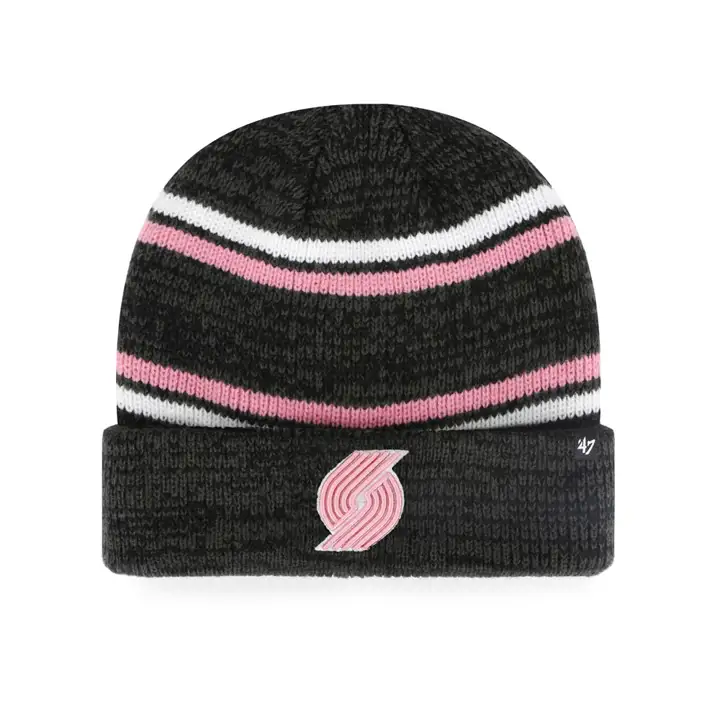 Portland Trail Blazers NBA Bonnet en maille rayée chinée BLK/PN
