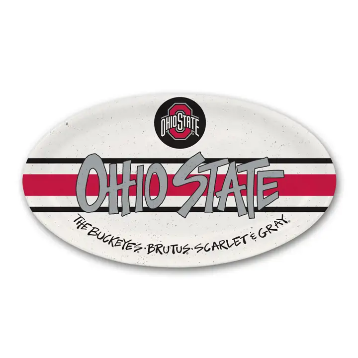 Assiette ovale Ohio State HW rouge