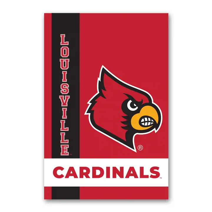 "Drapeau de jardin des Cardinals de Louisville 30,5 x 45,7 cm Rouge"