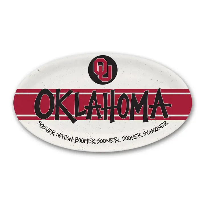 Assiette ovale rouge Oklahoma Sooners