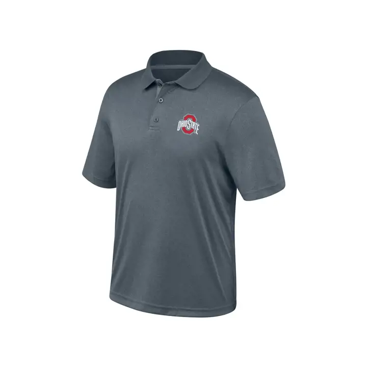 Ohio St B NCAA Turbine Poly Polo CHARBON