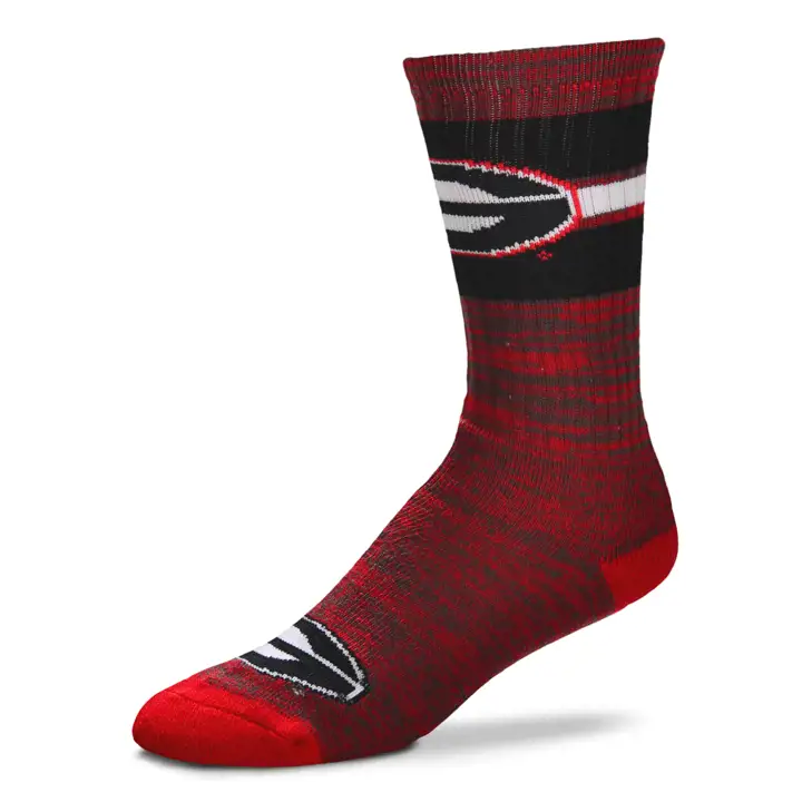 Chaussettes rouges d'équipage FBF NCAA First String Georgia Bulldogs