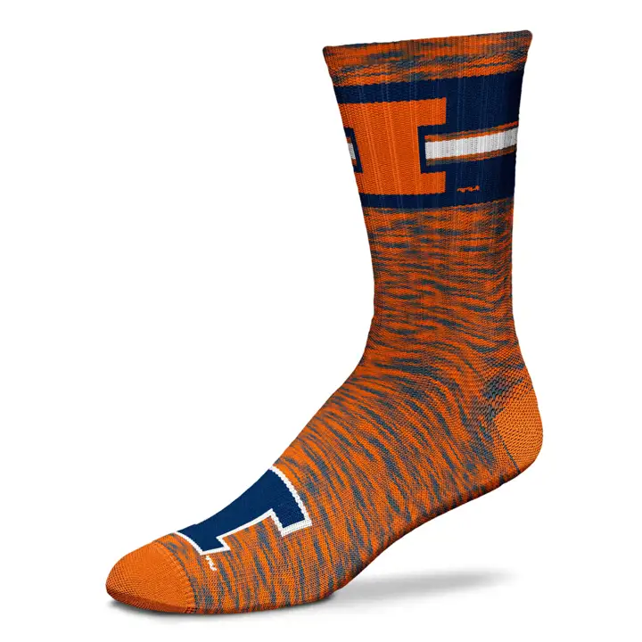 Chaussettes d'équipage de première équipe Illinois Fighting Illini FBF NCAA marine