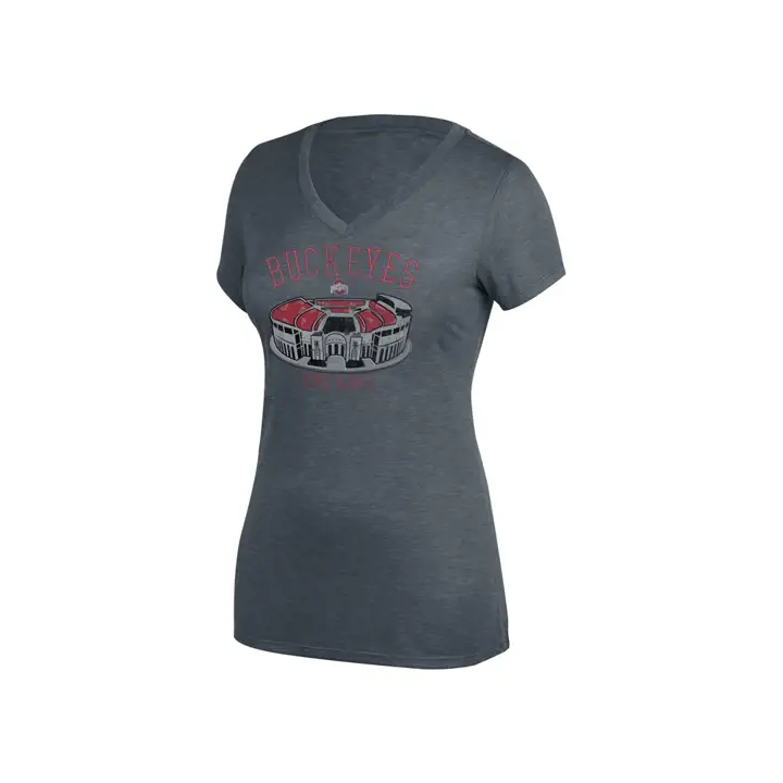 T-Shirt Buckeyes NCAA pour femme Grand Chelem à sequins 19 Anthracite/