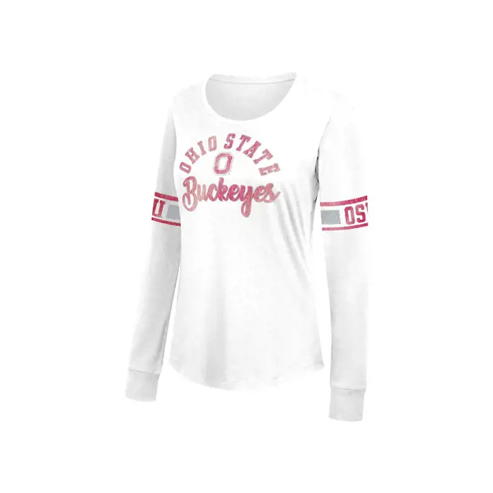 T-Shirt Déjoué Manches Longues Préféré Femme NCAA Buckeyes de l'Ohio State 19