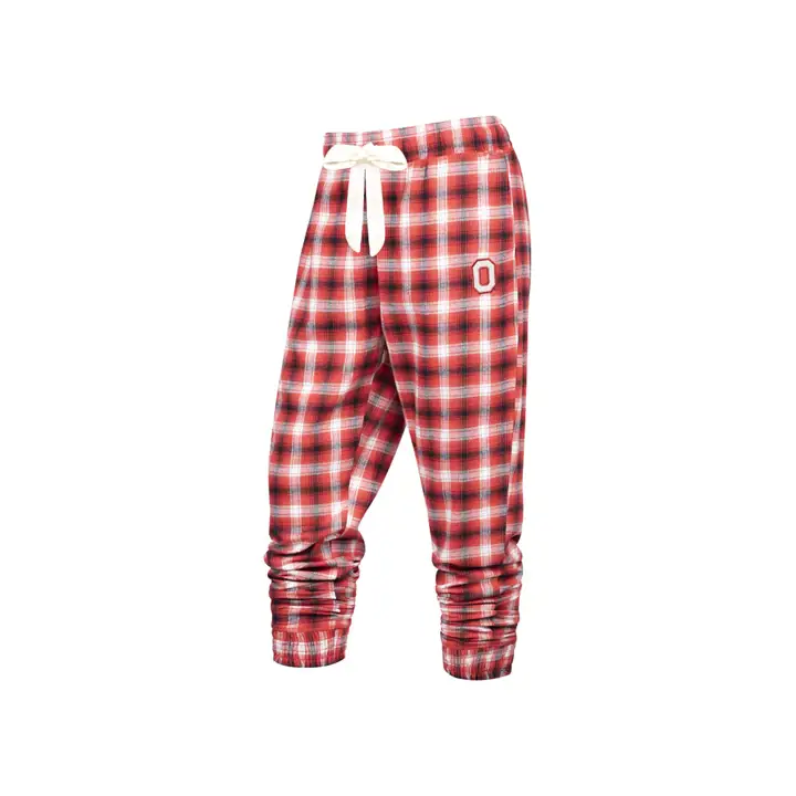 Pantalon de jogging en flanelle à carreaux Ohio State Buckeyes NCAA pour femme – Rouge 19