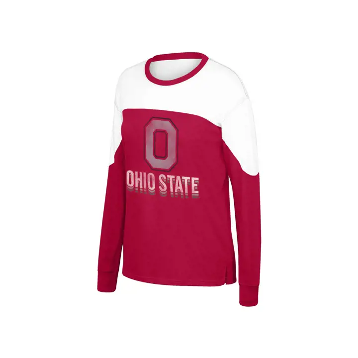 T-Shirt manches longues recrue Ohio State Buckeyes NCAA pour femme 19 Rouge/