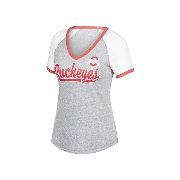 T-shirt Femme "Happy Heart" Buckeyes de l'Ohio State NCAA 19 gris