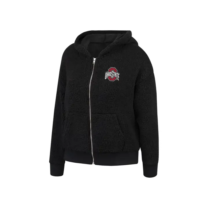 Ohio State Buckeyes Veste Sherpa intégrale zippée NCAA Femme 19 Noir