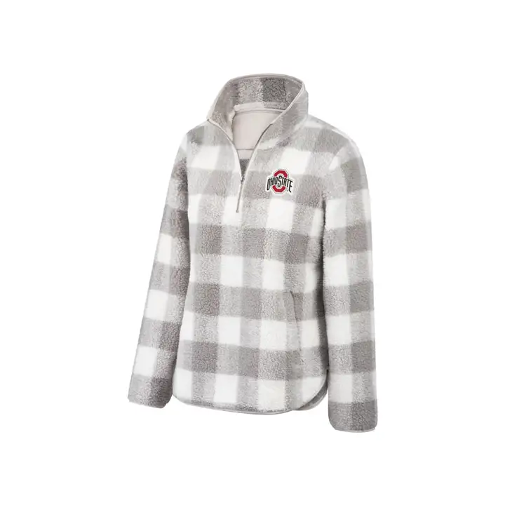 Ohio State Buckeyes NCAA Femme Sherpa à carreaux style bûcheron 19
