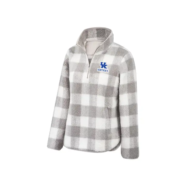 Kentucky Wildcats NCAA Femme Sherpa Buffalo Check 19 crème