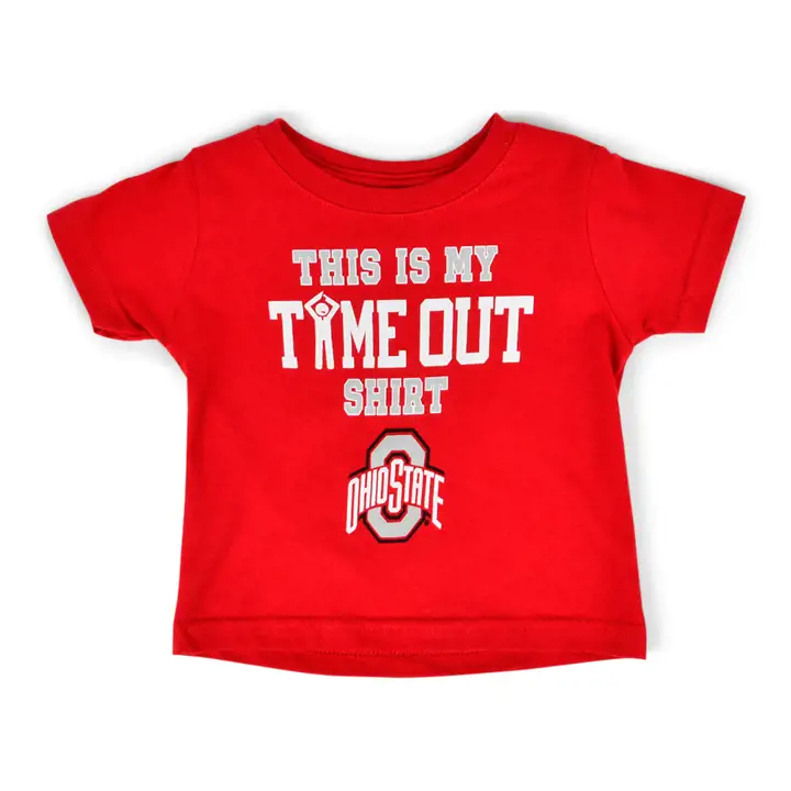 T-shirt Ohio State Buckeyes NCAA pour bébés motif « On Time Out » 19 rouge