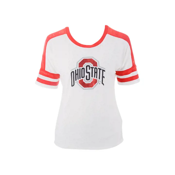 T-shirt Fille Ohio State Buckeyes NCAA Team Spirit 19 blanc/rouge