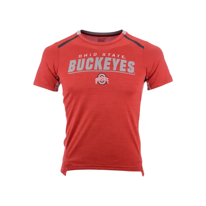 T-shirt de performance statique NCAA Ohio State Buckeyes pour jeunes 19
