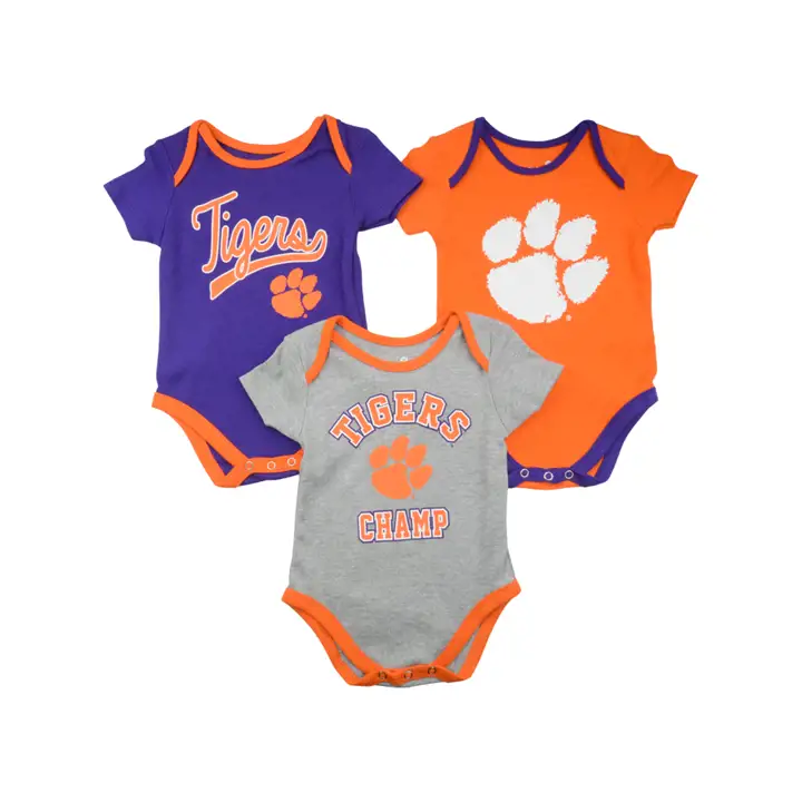 Ensemble 3 pièces Clemson Tigers NCAA Champion Nouveau-né 19 org