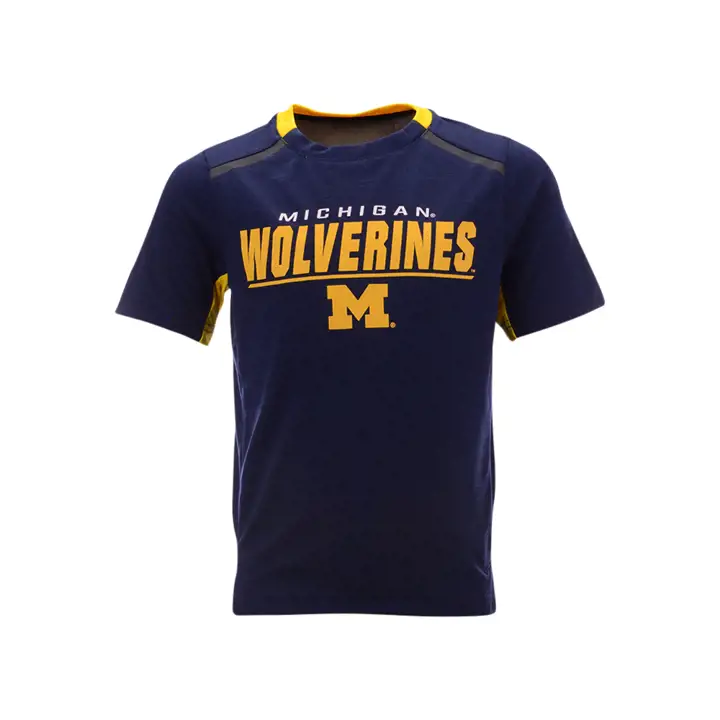 T-shirt de performance statique NCAA Michigan Wolverines pour enfants 19