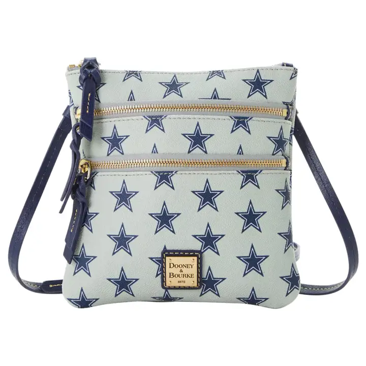 Sac bandoulière triple compartiment Dallas Cowboys Saffiano, marine
