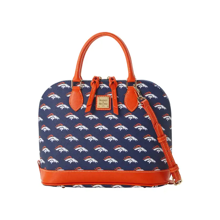 Sacoche zippée Saffiano Denver Broncos bleu marine