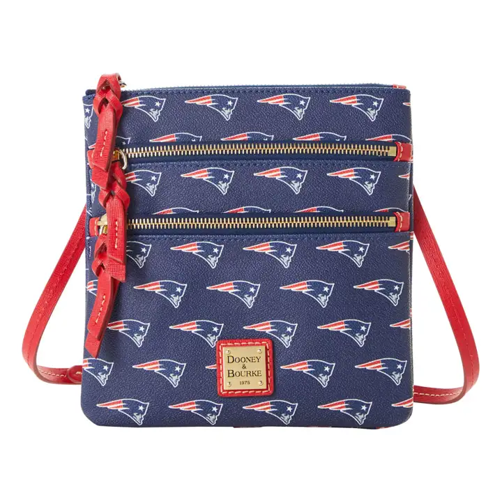 Sac bandoulière triple zip New England Patriots Saffiano marine