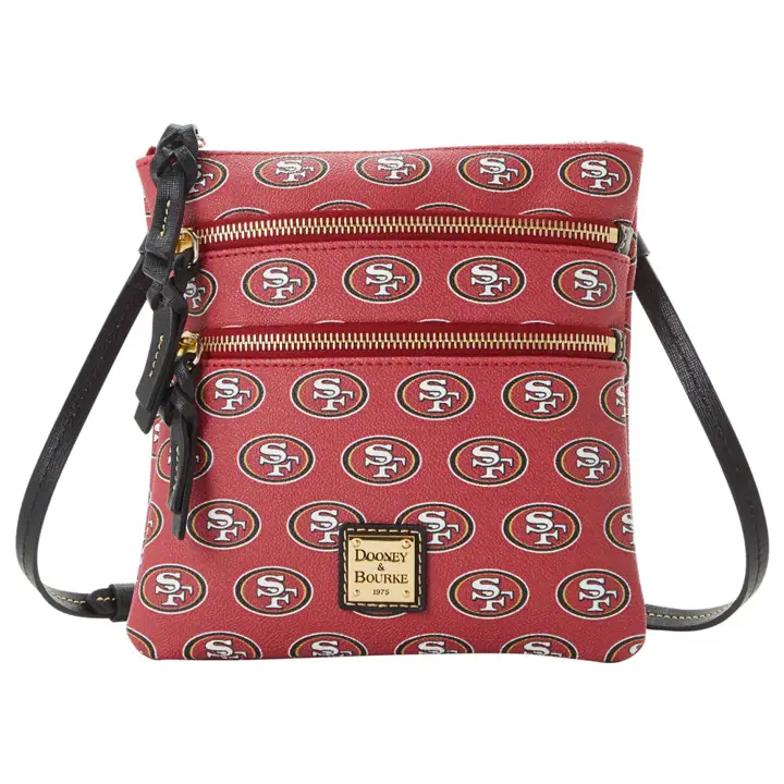 Sac bandoulière triple zip San Francisco 49ers Saffiano rouge
