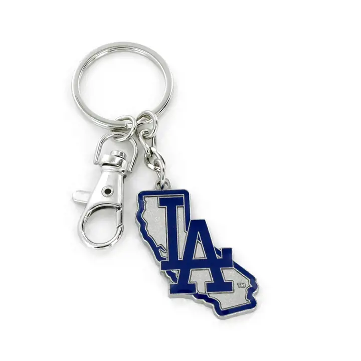 Porte-clés DODGERS, design État, poids lourd, argent/bleu