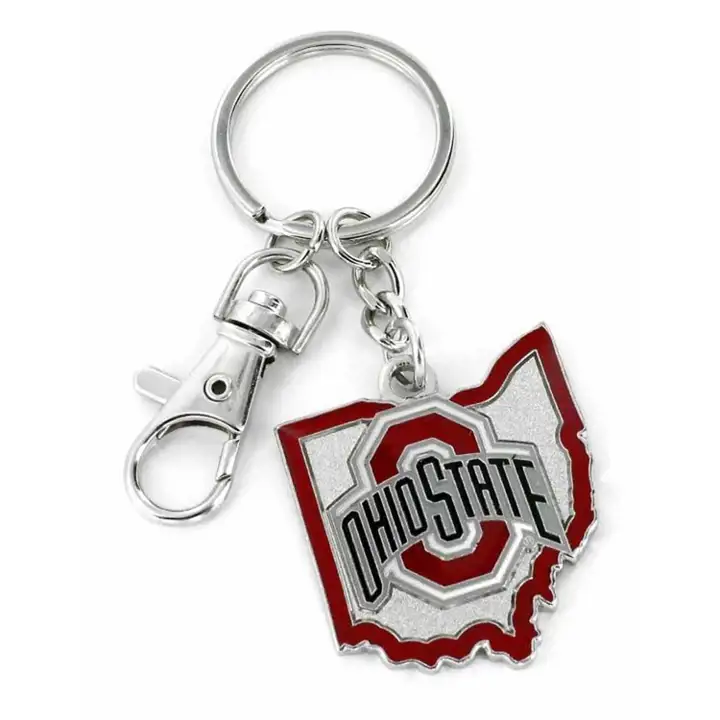 Porte-clés Ohio State Heavyweight State Design argent/rouge