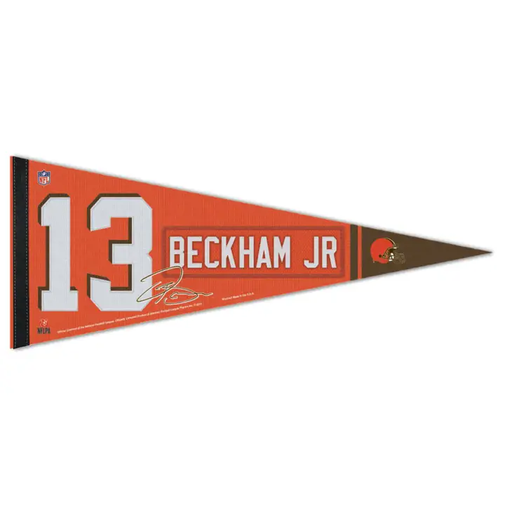 BROWNS 12x30 Fanion de joueur premium Odell Beckham Jr. Ast