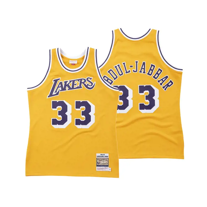 Maillot authentique LAKERS NBA M&N Kareem Abdul-Jabbar jaune