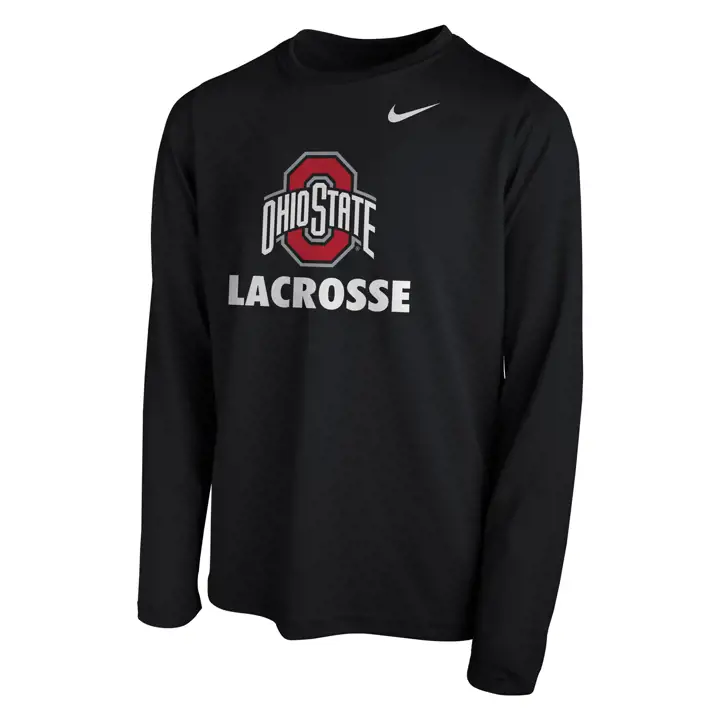 T-shirt à manches longues de la NCAA pour jeune Ohio State Buckeyes - Lacrosse - Noir