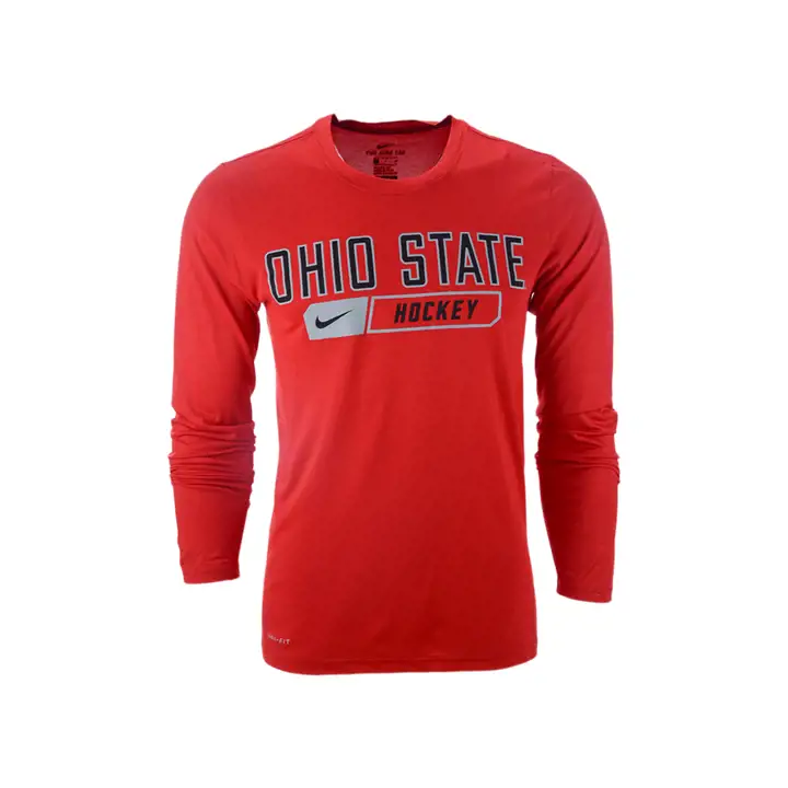 T-shirt à manches longues de hockey Ohio State Buckeyes NCAA Core rouge