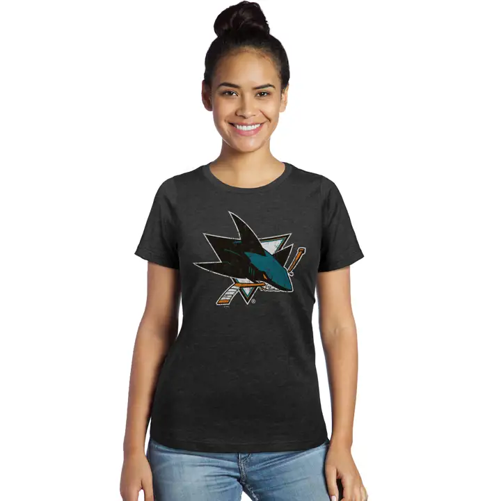 T-shirt Femme NHL SHARKS Logo Principal 19 noir