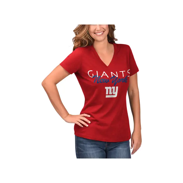 T-shirt Femme Manches Courtes NFL New York Giants Teamwork 19 Rouge