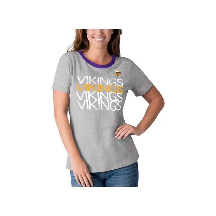 T-shirt Undefeated NFL Minnesota Vikings Femme Manches Courtes 19 gris/viol