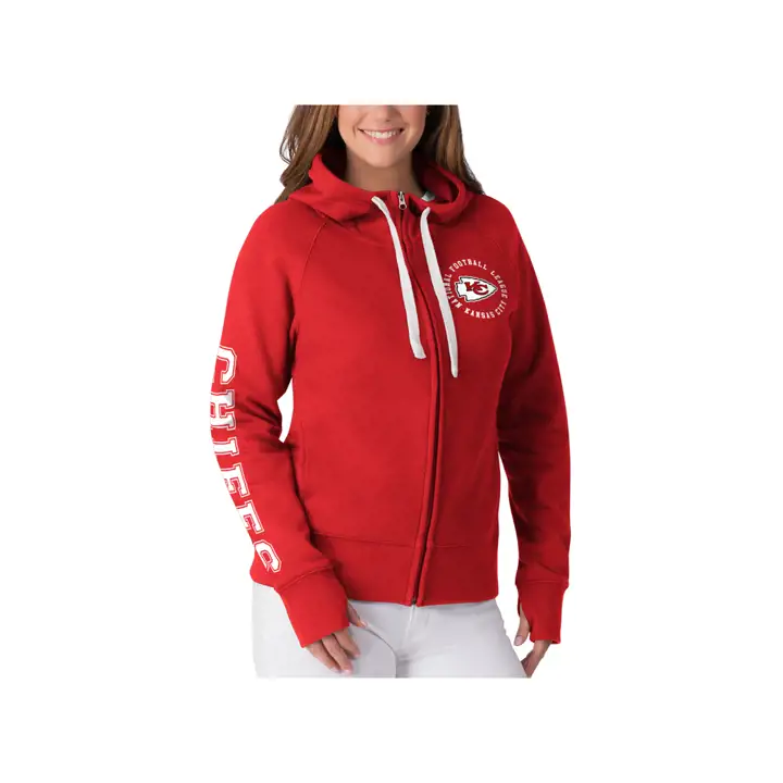 Sweat à capuche NFL Fanfare femme Kansas City Chiefs 19 rouge