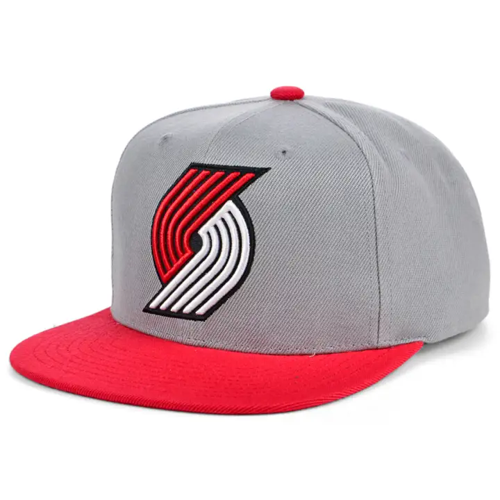 Casquette Snapback basique MN NBA Portland Trail Blazers grise/rouge