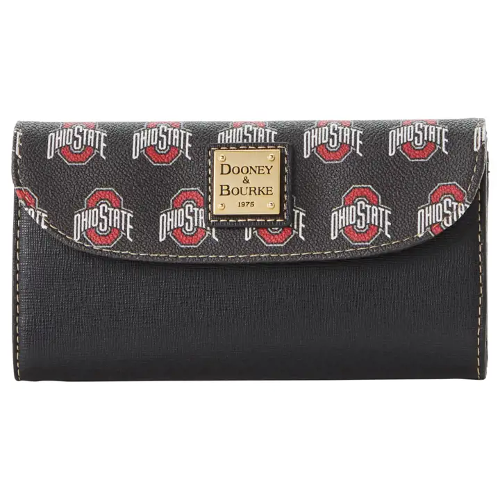 Pochette Continental Saffiano Buckeyes de l'Ohio State marron
