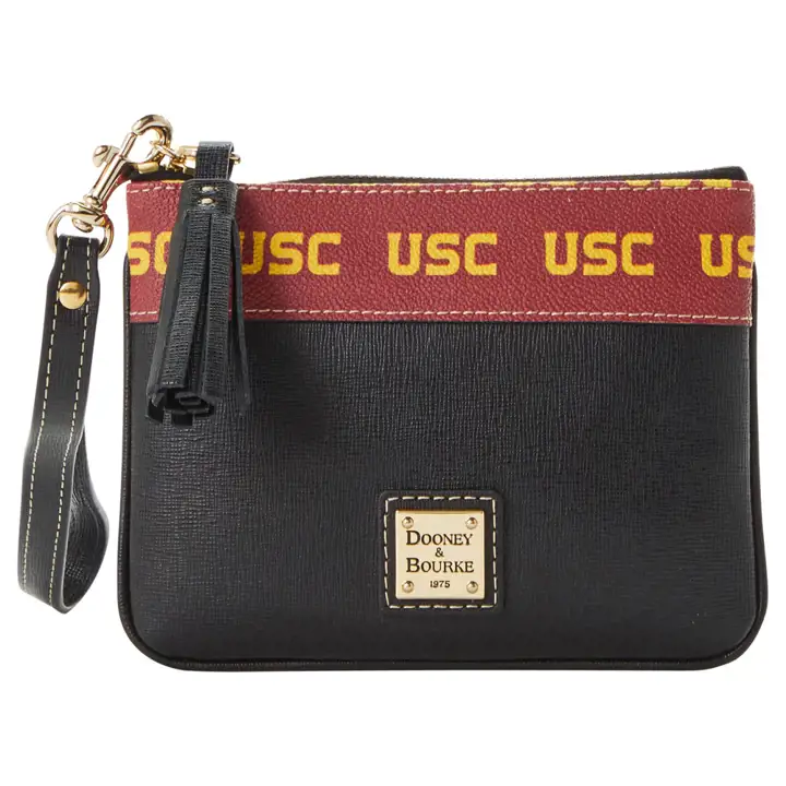 Pochette zippée USC Trojans Saffiano Stadium Marron
