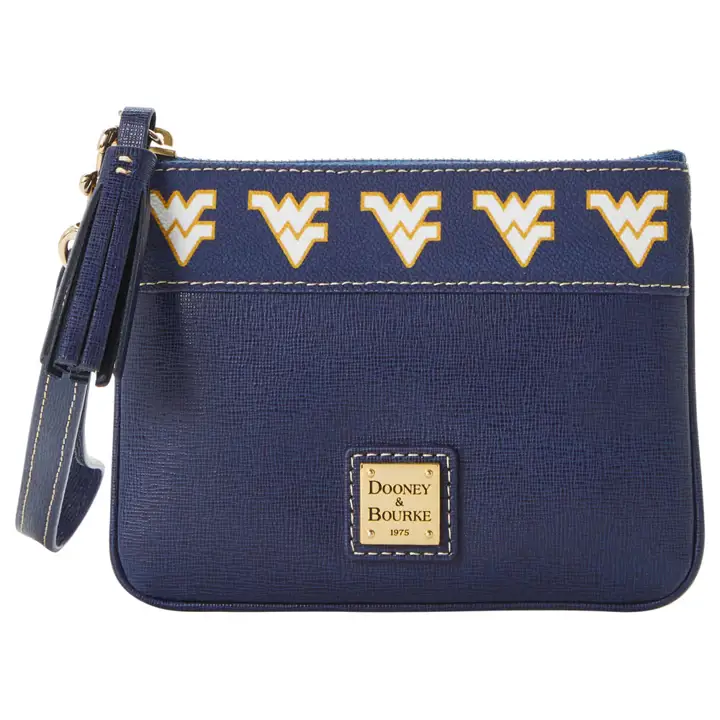 Pochette zippée Saffiano Stadium West Virginia Mountaineers BRN