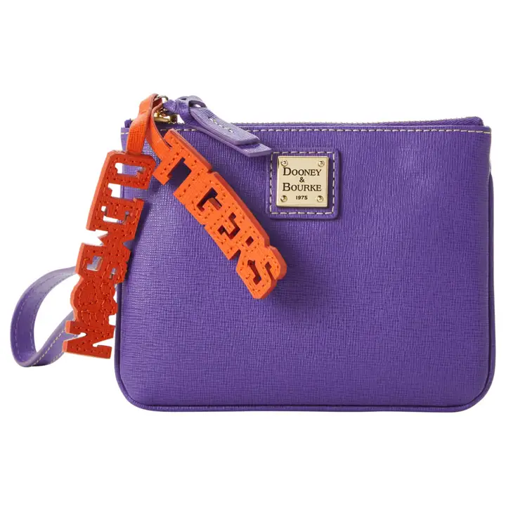 Clemson Tigers Pochette Tour de Poignet Saffiano Charme Stade NOIR