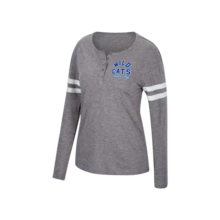 T-shirt Henley à manches longues pour femme NCAA Kentucky Wildcats 19 GRIS