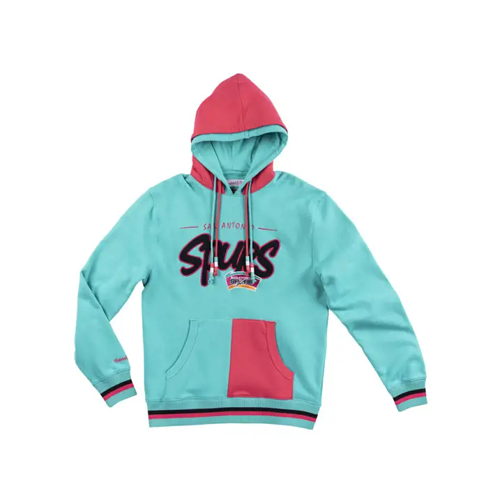 San Antonio Spurs MN Double Hoody Split Pouch sarcelle/rose