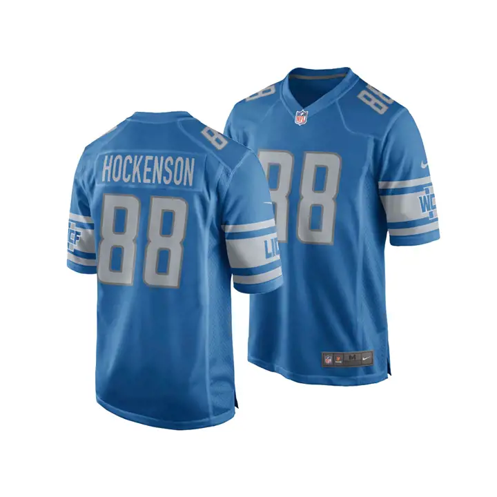 Maillot de match NFL LIONS T. J. Hockenson bleu