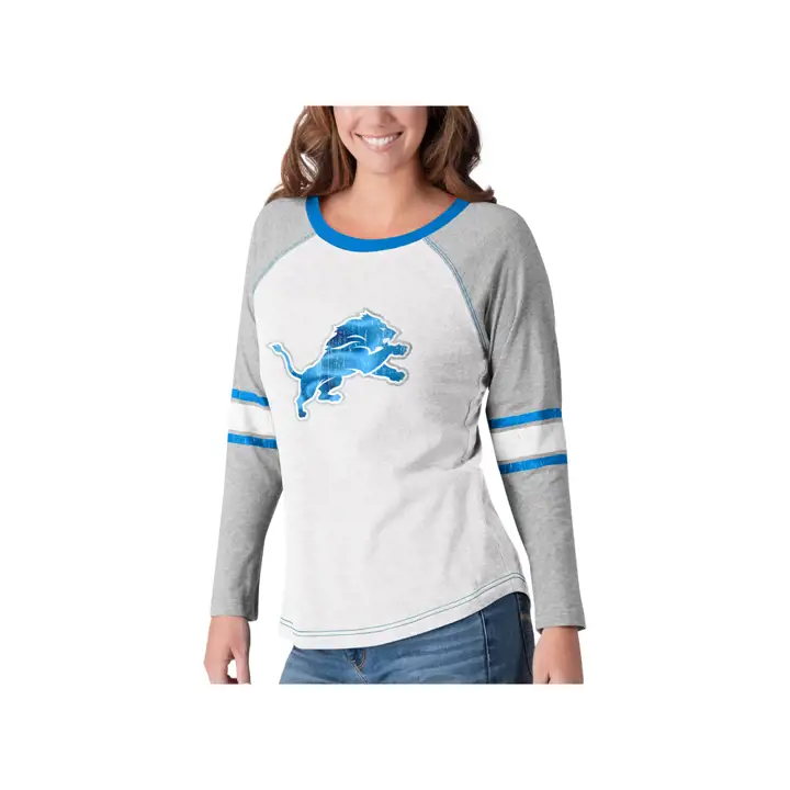 Tee-shirt à manches longues pour femme NFL Detroit Lions Top Pick 19 b/g/b