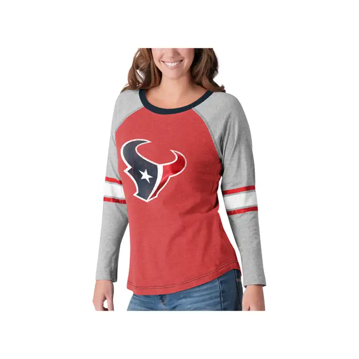 T-shirt manches longues Houston Texans NFL Femme Top Pick 19 rouge/gris/blanc