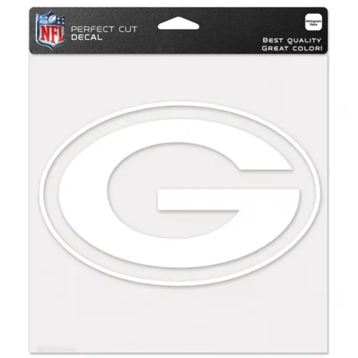 PACKERS Autocollant découpé 8x8 Blanc